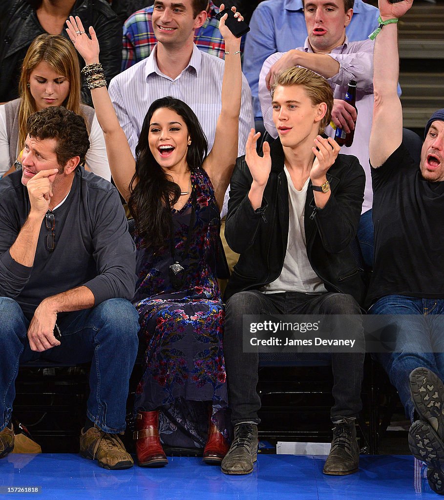 Celebrities Attend The Washington Wizards Vs New York Knicks Game