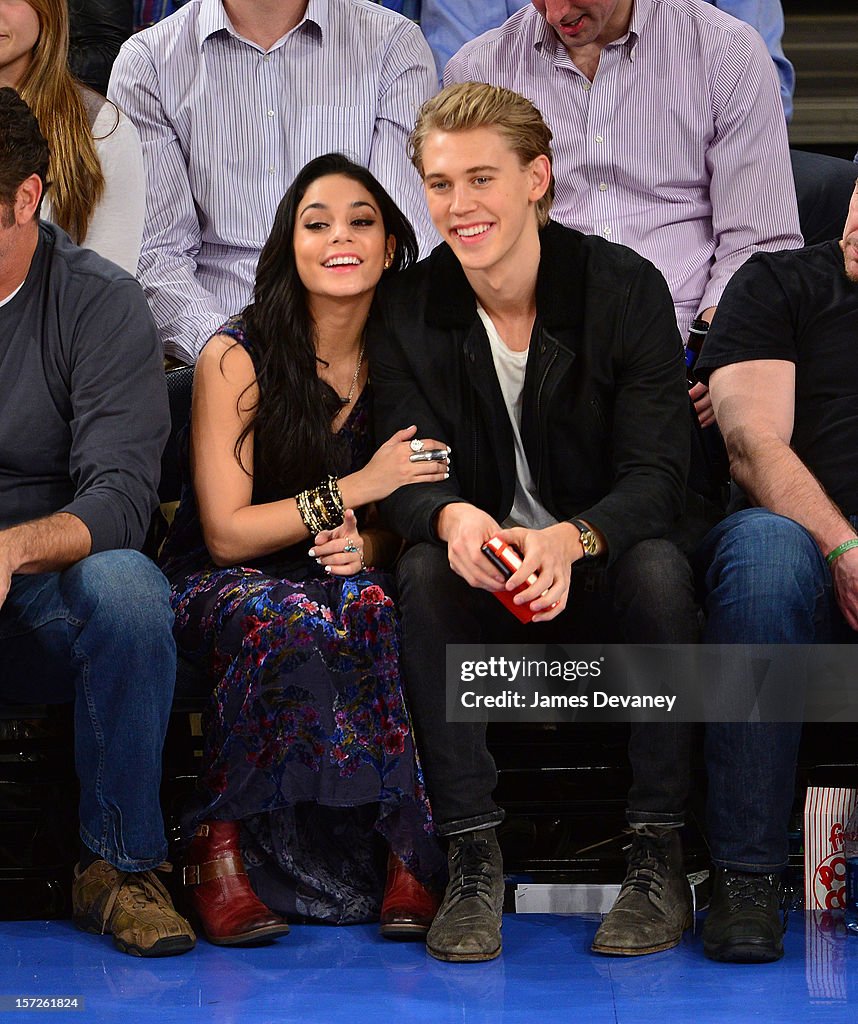 Celebrities Attend The Washington Wizards Vs New York Knicks Game