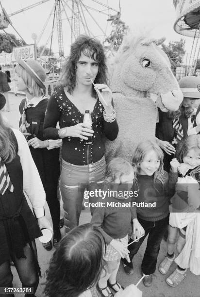 American rock singer Alice Cooper attends a reception at Chessington Zoo, London, 28th June 1972.