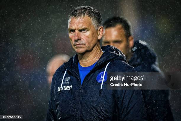 Hartlepool United manager John Askey during the Pre-season Friendly match between Hartlepool United and Sunderland at Victoria Park, Hartlepool on...