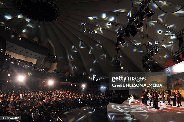 Brazilian samba singer Arlindo Cruz performs during the draw for next June's Confederations Cup Brazil 2013 -- a dress rehearsal for the 2014 World...