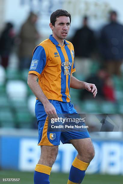 John Thompson of Mansfield Town in action during the FA Cup with Budweiser Second Round match at Sincil Bank Stadium on December 1, 2012 in Lincoln,...
