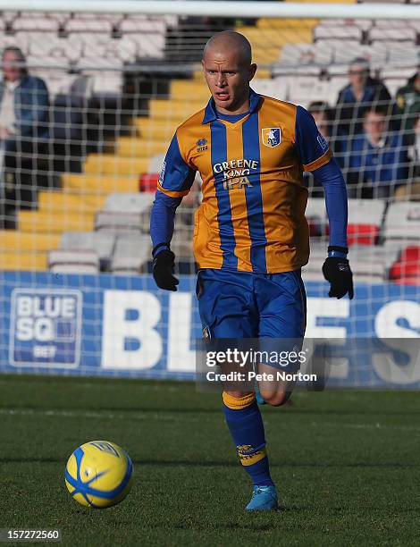 Linton Meikle of Mansfield Town in action during the FA Cup with Budweiser Second Round match at Sincil Bank Stadium on December 1, 2012 in Lincoln,...