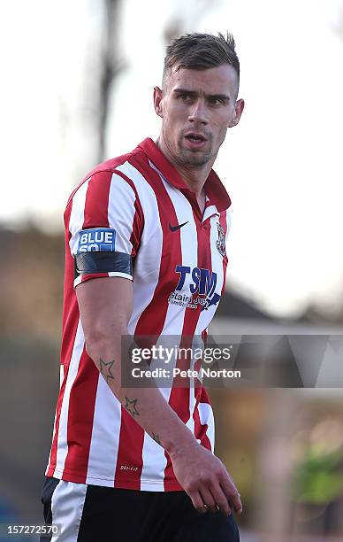 Andrew Boyce of Lincoln City in action during the FA Cup with Budweiser Second Round match at Sincil Bank Stadium on December 1, 2012 in Lincoln,...