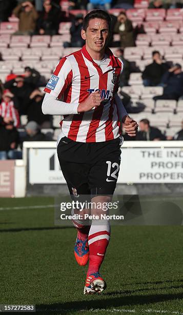 Jake Sheridan of Lincoln City in action during the FA Cup with Budweiser Second Round match at Sincil Bank Stadium on December 1, 2012 in Lincoln,...