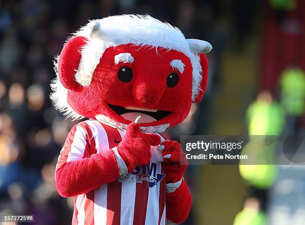 Lincoln City mascot The Red Imp entertains the crowd prior to the FA Cup with Budweiser Second Round match at Sincil Bank Stadium on December 1, 2012...