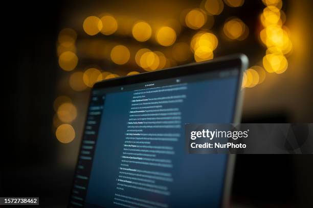 Laptop screen is seen with the OpenAI ChatGPT website active in this photo illustration on 02 August, 2023 in Warsaw, Poland.