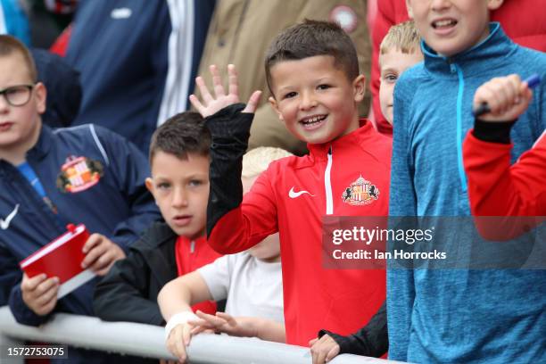 Sunderland fans attend a open training session at Stadium of Light on July 25, 2023 in Sunderland, England.