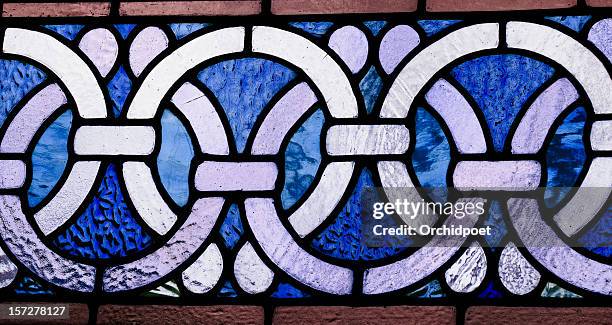 celtic border in stained glass - celtic symbols stock pictures, royalty-free photos & images