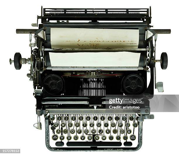 old typewriter (+ path) - typewriter isolated stock pictures, royalty-free photos & images