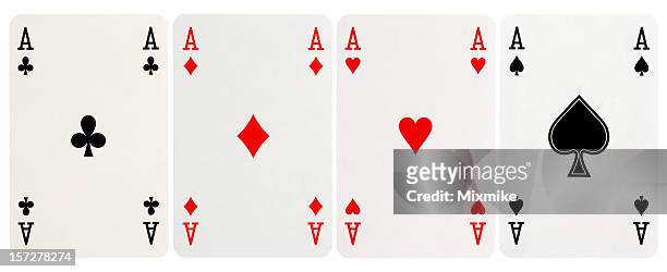 ein viererpaar-aces - diamonds playing card stock-fotos und bilder