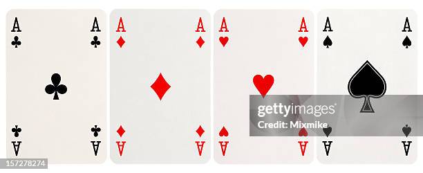 four of a kind - aces - diamonds playing card 個照片及圖片檔