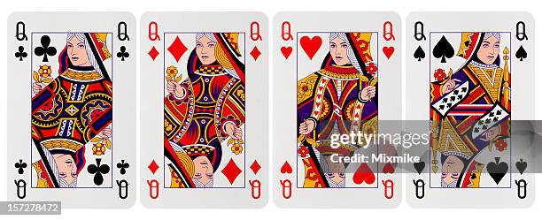 quattro di un genere - hearts - playing card foto e immagini stock