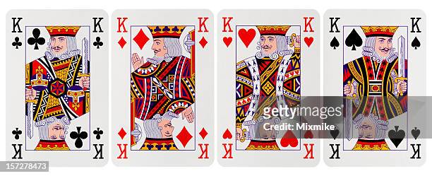 four of a kind - king playing card stock pictures, royalty-free photos & images