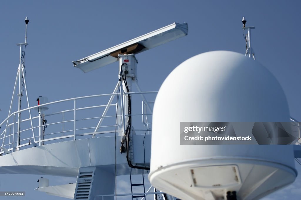 Radar equipos de un paseo en bote