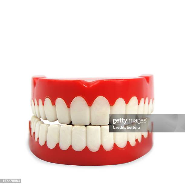 dientes de juguete - dentadura postiza fotografías e imágenes de stock
