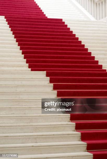 red carpet - red carpet stairs stock pictures, royalty-free photos & images