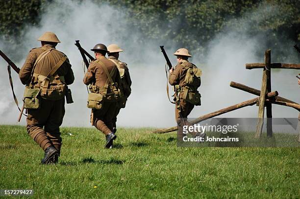 attack formation. - world war i stock pictures, royalty-free photos & images