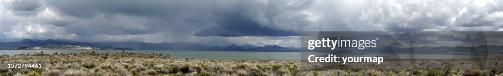Mono Lake California Storm Clouds Panorama