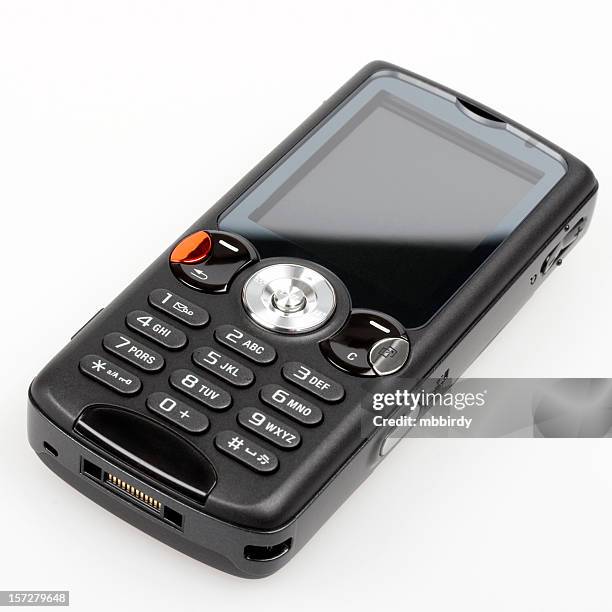 moderno telefono cellulare con fotocamera mp3 (clipping path), isolato - 3g foto e immagini stock