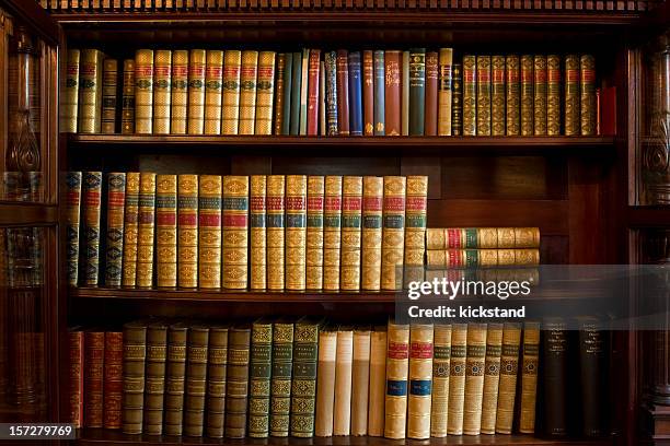 bookshelf - classic literature stock pictures, royalty-free photos & images