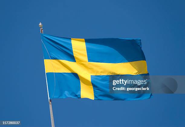 swedish national flag - swedish flag stock pictures, royalty-free photos & images