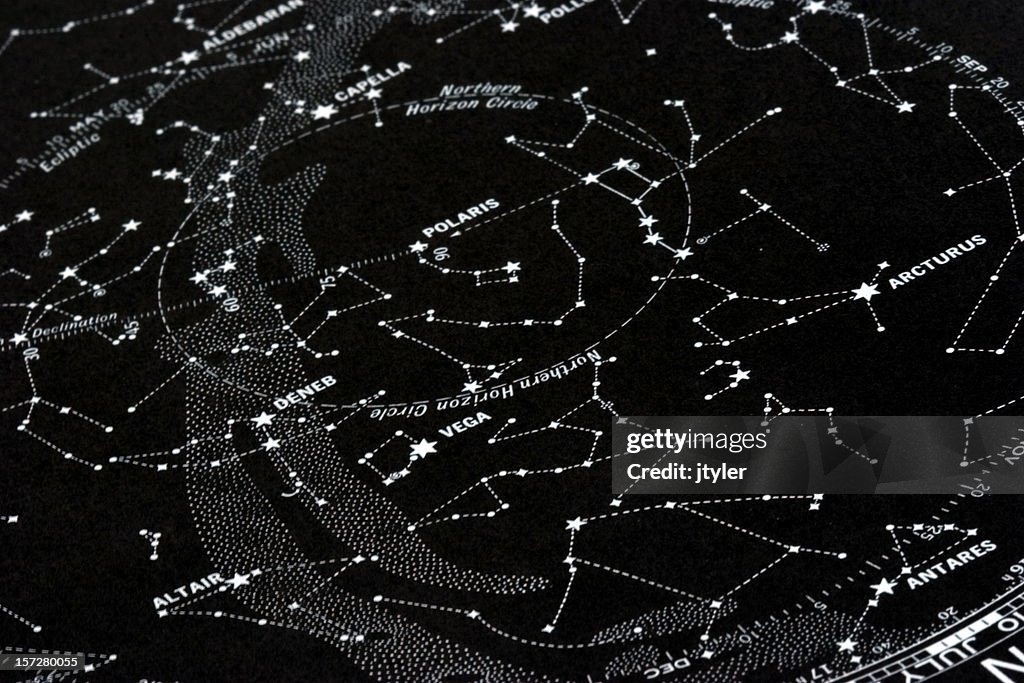 Mapa de estrelas do hemisfério Norte