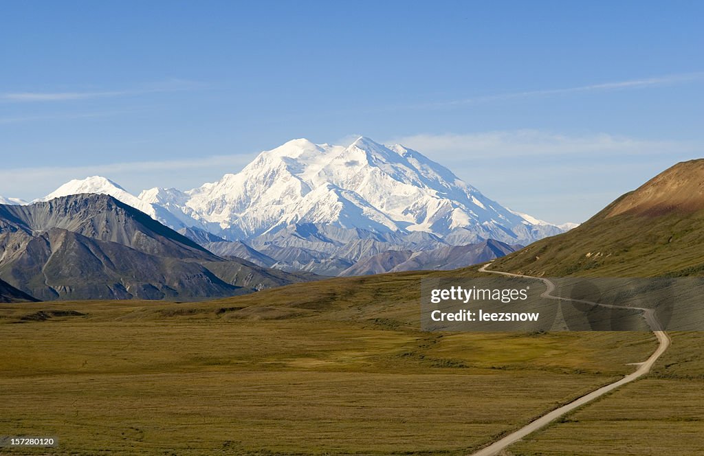 Path to Beautiful Mount McKinley in Alaska