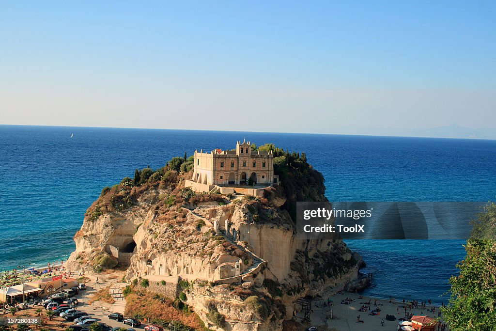 View of Santa Maria dell'Isola, Tropea in Calabria, Italy
