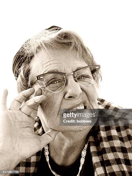 grumpy granny - pillbox hat stock pictures, royalty-free photos & images
