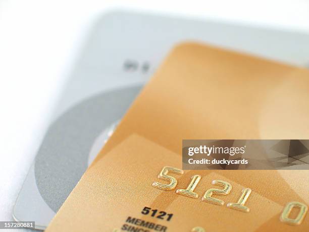 credit cards - gold number 2 stock pictures, royalty-free photos & images