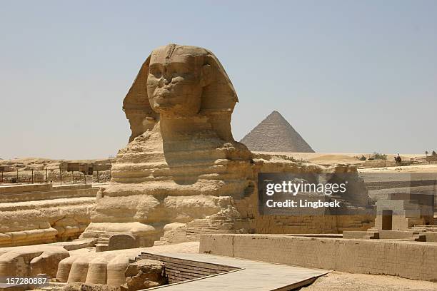 la esfinge de las pirámides - esfinge fotografías e imágenes de stock