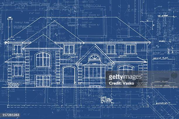 structural imagery b06 - architecture blueprint stock illustrations