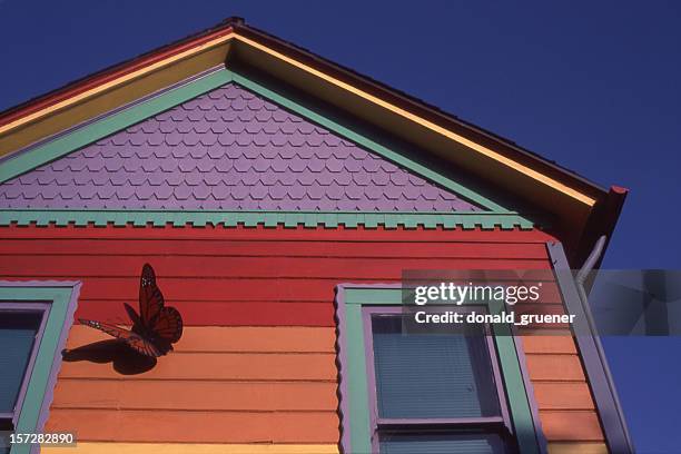 colorful house - pacific grove stock pictures, royalty-free photos & images