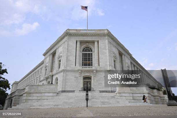 View of the US Senate office as the US Capitol Police clear office buildings after a report of an active shooter in Washington, US on August 2, 2023.