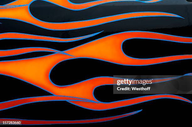 hotrod flames - hotrod car stock pictures, royalty-free photos & images