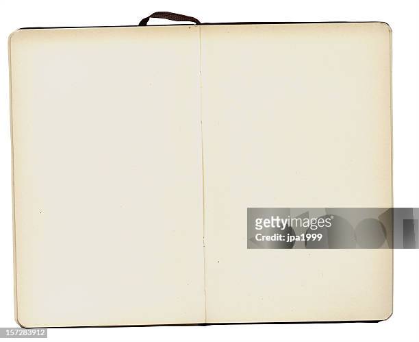 a blank, open notebook with a white border background - old book 個照片及圖片檔
