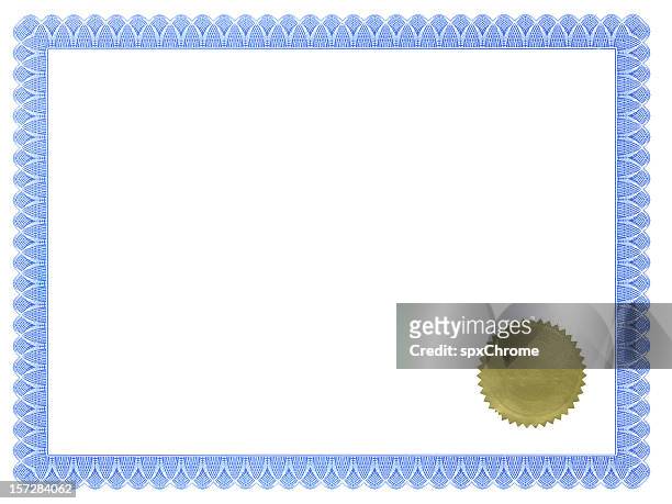 certificate of achievement with seal - certificate stock pictures, royalty-free photos & images
