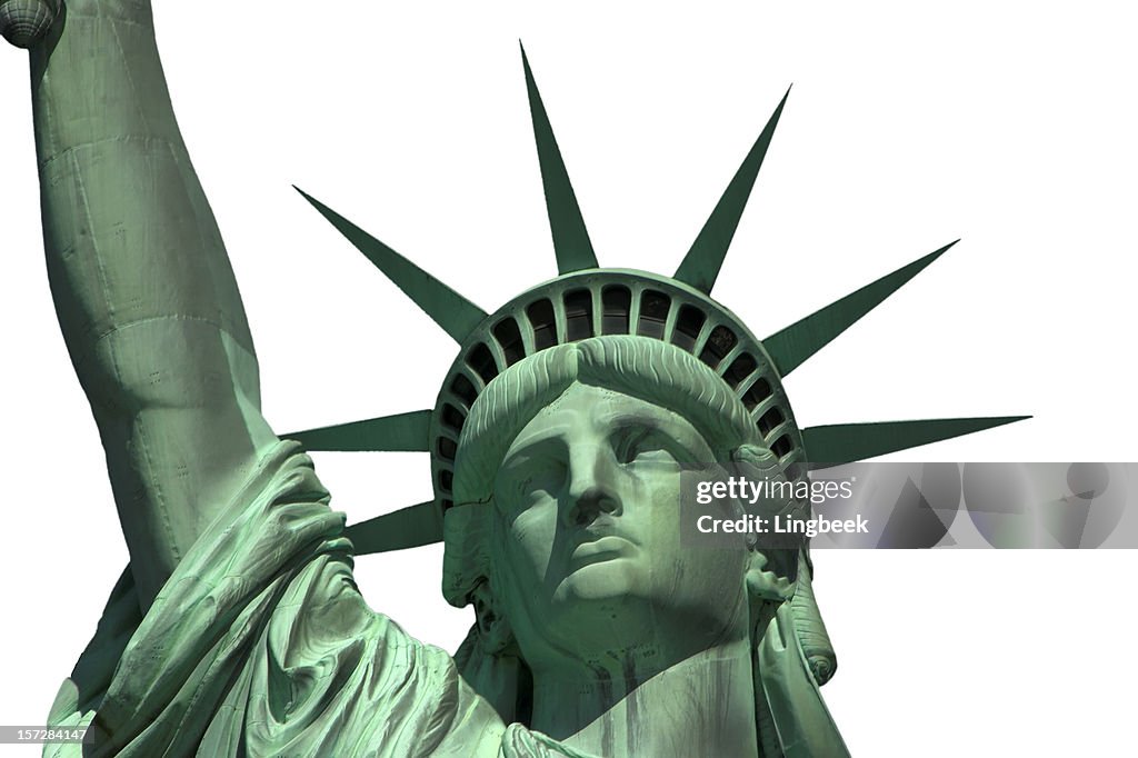 American Statue of liberty isolated on white