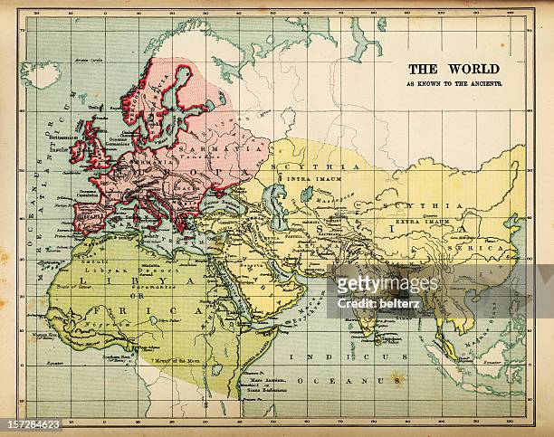 ancients map - eurasia stockfoto's en -beelden