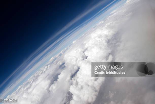 angled aerial of earth - stratosphere stock pictures, royalty-free photos & images