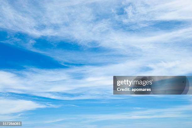 cirrus cloudscapes - sunny cloud sky stock pictures, royalty-free photos & images