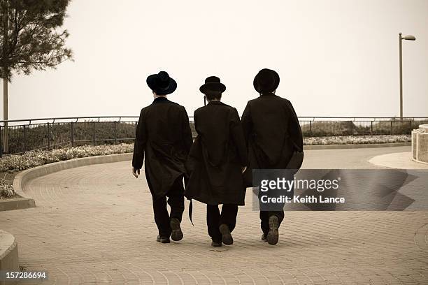 three hasidic jews - safed stock pictures, royalty-free photos & images