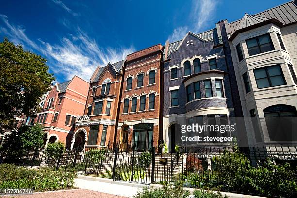 prairie avenue mansions in chicago - illinois stockfoto's en -beelden