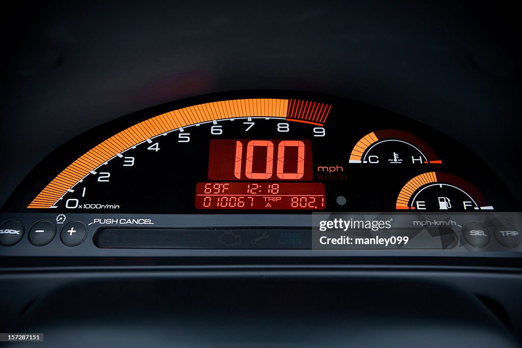 100mph digital car gauge