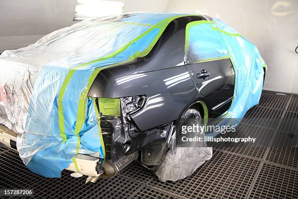 auto body shop paint room - tidy room stock pictures, royalty-free photos & images