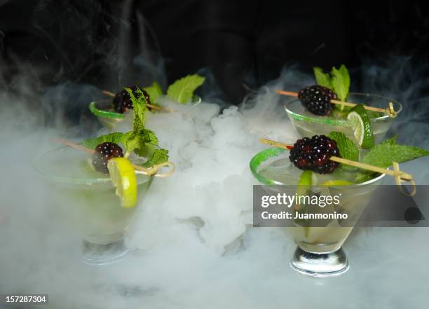 four mojito cocktails - nitrogen stock pictures, royalty-free photos & images