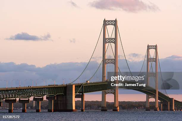 mackinac bridge - mackinac island stock pictures, royalty-free photos & images