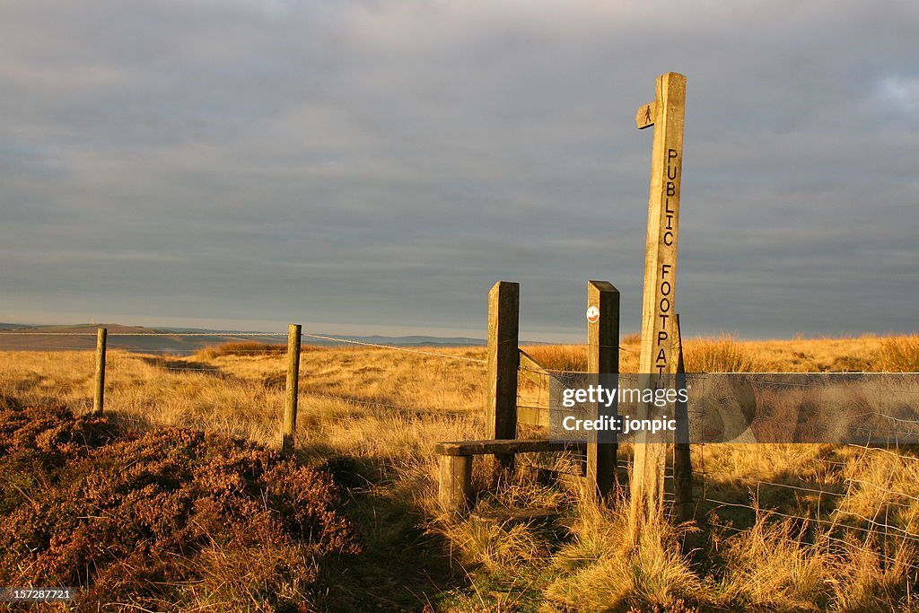 Footpath Sign and Stile