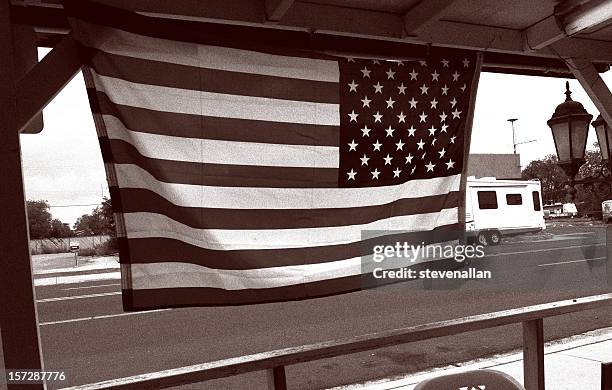 flag route 66 - american flag small stock pictures, royalty-free photos & images